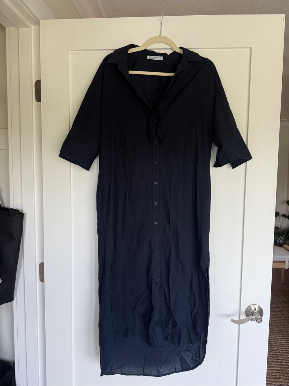 Stateside Navy Button-Front Shirt Dress